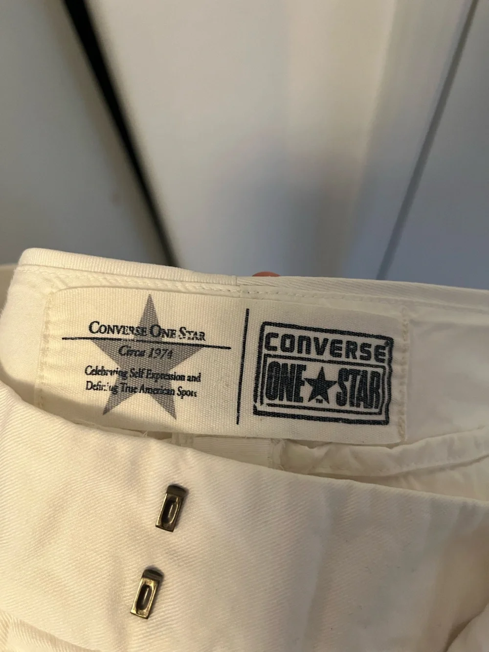 Converse Women's White High-Waist Cotton Shorts